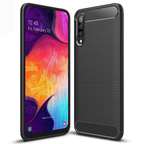 Flexi Slim Carbon Fibre Case for Samsung Galaxy A50 - Brushed Black